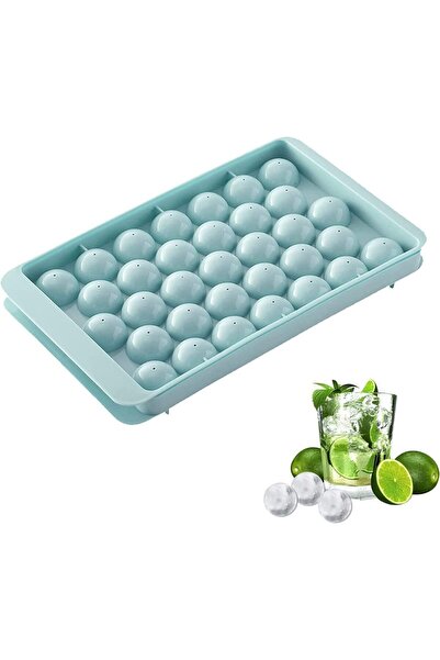 Arabest 33 Grid Silicone Ice Cube Mold,Round Ice Ball Maker with Lid for Juic...