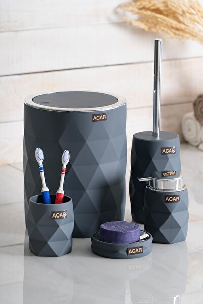 ACAR Akr-06468/8 Astoria 5 Piece Bathroom Set - Gray