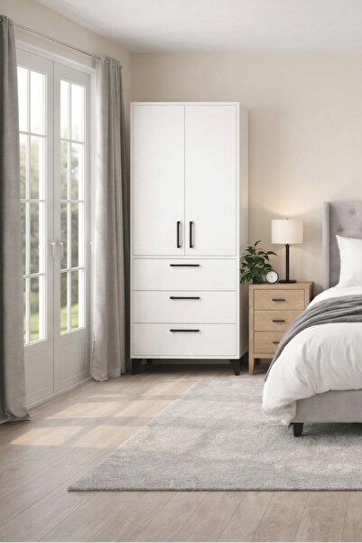 MOBİLİQUE 3 Çekmece 2 Kapaklı Ay Gardırop