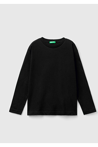 United Colors of Benetton Tricou negru simplu pentru băieți