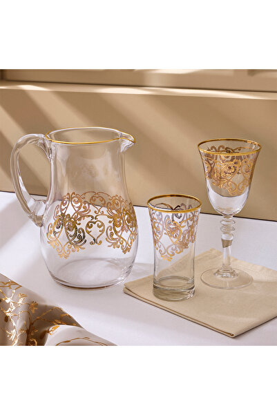 Aryıldız Veronica Gold 25 Piece Water Set for 12 People