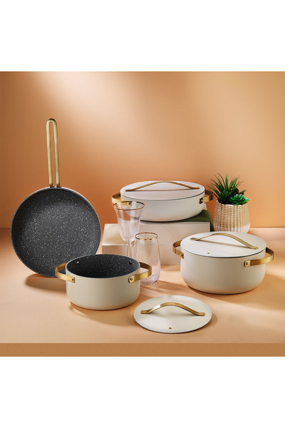 Aryıldız Nexus Cream 7 Piece Cookware Set