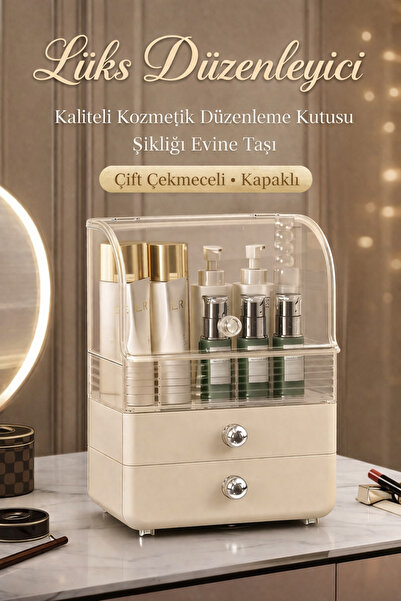 Makeup Organizer with Lid Cosmetic Organizer with Drawer Large Size