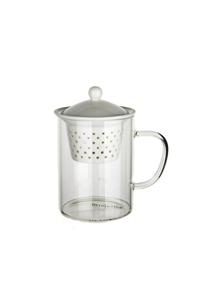 ultraform White Flat Mug - Porcelain Strainer Lid