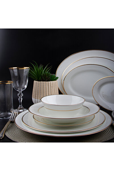 EVALIZA Classic Gold 60 Parça 12 Kişilik Yemek Takımı