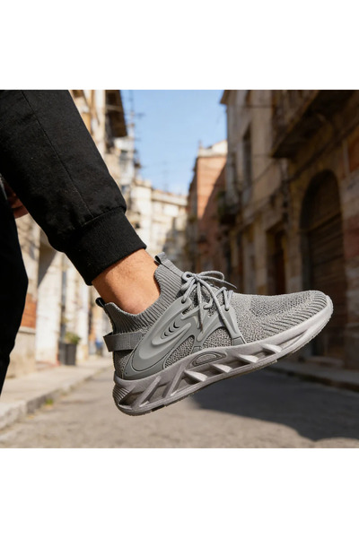 Tmall Pantofi sport de barbati,cu inseretii din plasa,B4031,Gri