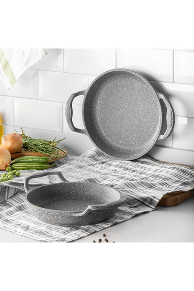 Aryıldız Cast Aluminum 2-Piece Pan Set 18-20 cm Granitium