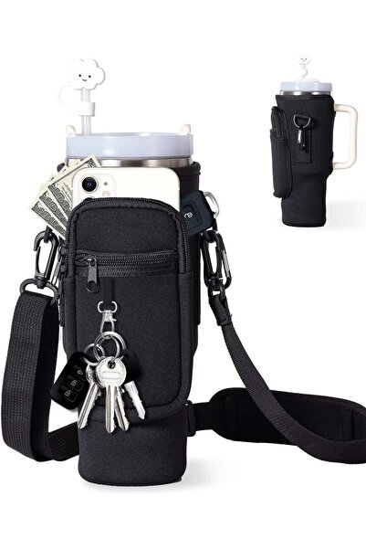 Arabest 40 oz Water Bottle Holder Pouch,Adjustable Shoulder Strap,Cell Phone ...