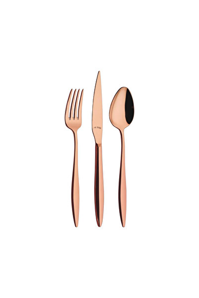 Aryıldız Elegant S Bronze 24-Piece Fork Spoon Knife Set for 6 People
