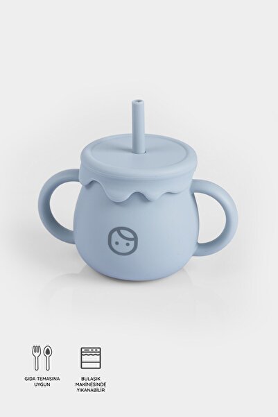 Little Gusto Pipetli Silikon Suluk ve Atıştırma Bardağı Mavi