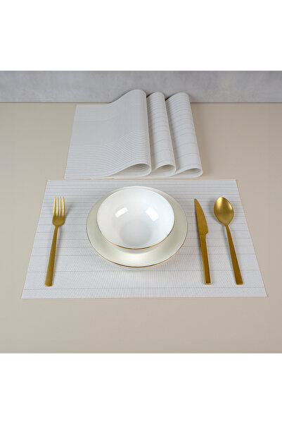 MAXSTYLE Set de 4 piese din bumbac cu dungi, tip American Service, 30x45 cm
