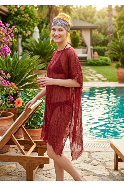 Y-London 13479-1 Claret Red Pareo