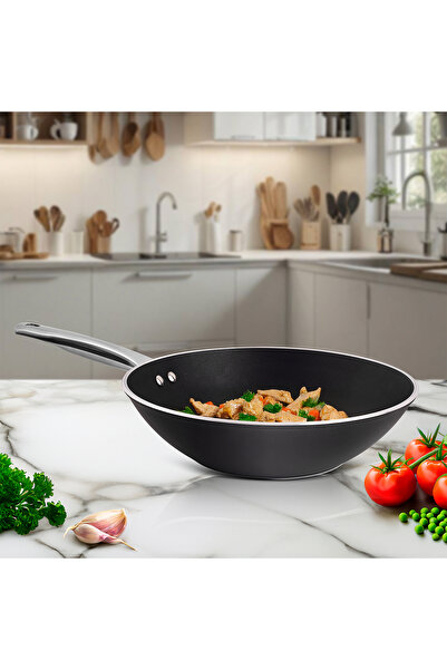 Aryıldız Atlanta 28 cm Wok Pan Black