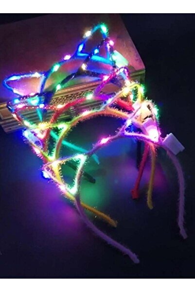 Arabest مجموعة من 10 قطع من عصابات الرأس على شكل آذان قطة مضيئة بتقنية LED، إ...