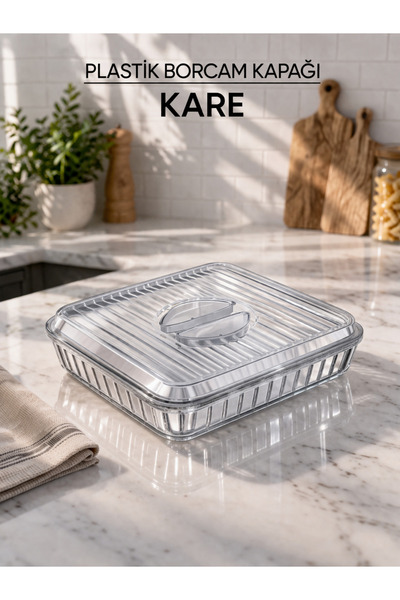 Myplas Kare Plastik Borcam Kapağı Saklama Kabı Kapağı