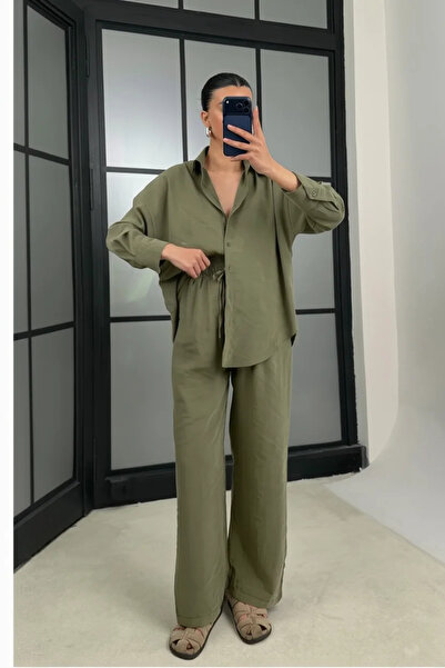 My Blog Σετ Παντελονιού και Πουκαμίσου Χακί Md Muadil - 30137