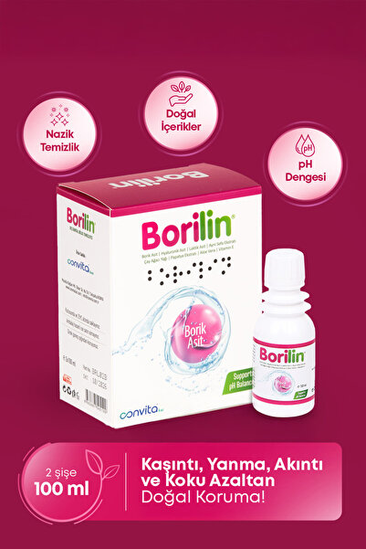 Borilin Borik Asit Vajinal Duş Genital Bölge Temizleyici Koku Giderici, Akıntı, candida