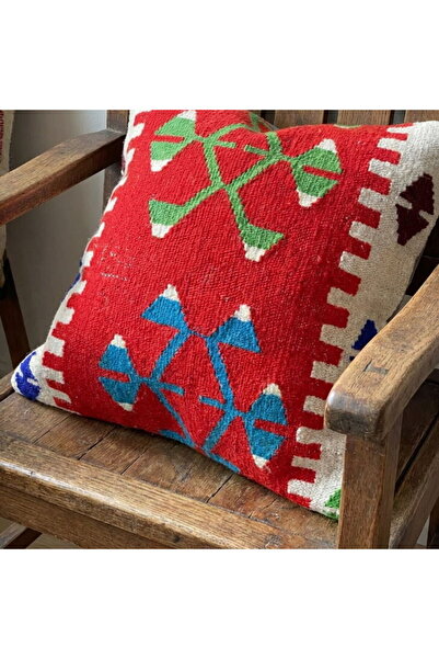 Vintage Kilimli Yastık Kılıfı PLLWSQR2508 - 40x40