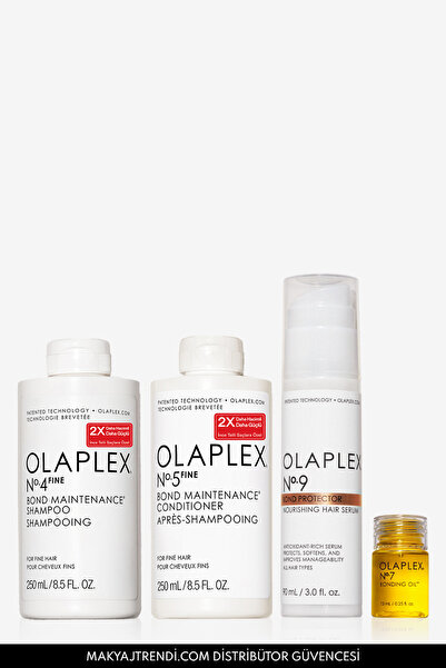 Olaplex Fine Protector Set - İnce Telli Saçlar İçin Bağ Güçlendirici Şampuan,...