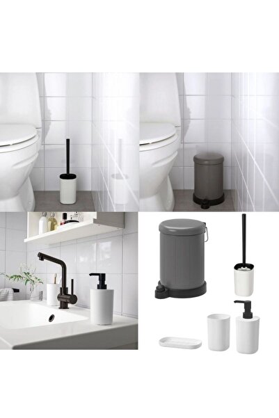 IKEA Σετ μπάνιου 5 τεμαχίων Κάδος απορριμμάτων Βάση οδοντόβουρτσας Σαπουνιού ...