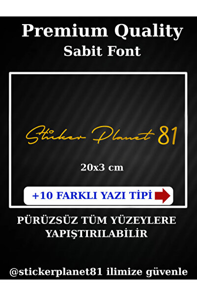 AlpiLeo Oto Cam & Moto Sticker İmza Yazısı – Kişiye Özel Font Seçenekli - GOL...