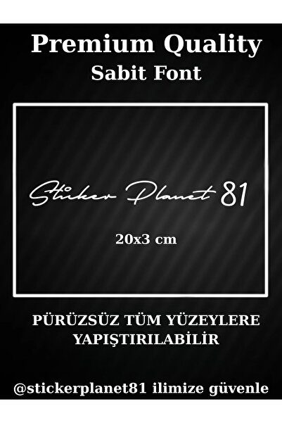 AlpiLeo Oto Cam & Moto Sticker İmza Yazısı – Kişiye Özel Font Seçenekli - Bey...