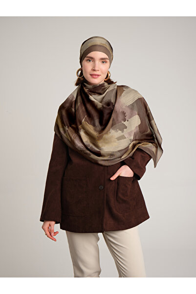 Ayshara Βούρτσα Με σχέδιο Μονόπλευρο Σάλι - Καφέ Πέτρα