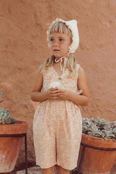 Cigit Ολόσωμη φόρμα με σχέδια από βισκόζη, ηλικίας 2-8 ετών, μπεζ