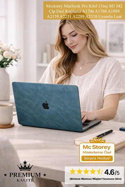Mcstorey Macbook Pro Kılıf 13inç M1 M2 Çip Deri Kaplama A1706 A1708 A1989 A21...