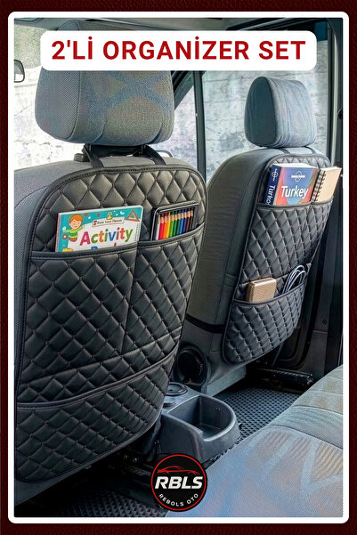 rebols Suni Deri Araba Koltuk Arkası Eşya Düzenleyici Organizer Araç İçi Oto ...