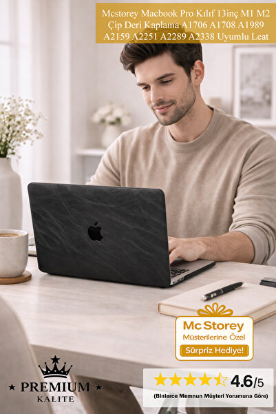 Mcstorey Macbook Pro Kılıf 13inç M1 M2 Çip Deri Kaplama A1706 A1708 A1989 A21...