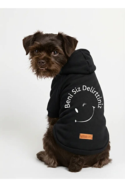 MPZ Pets Cat and Dog Outfit & Gown - Black Hoodie You Drive Me Insane