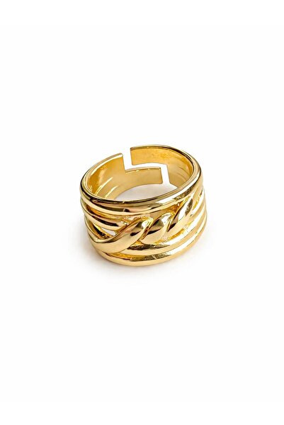 Premium Series Braids Design Polished Adjustable Women's Ring