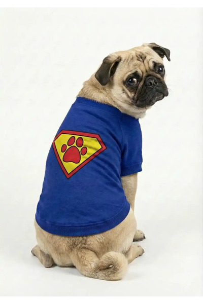 MPZ Pets Cat and Dog Outfit & Dress - Blue Sweatshirt Superman