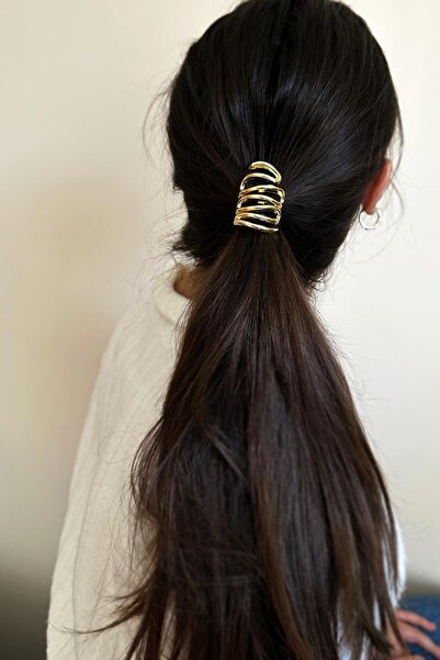 New Obsessions Molten Metal Minimal Detailed Metal Elastic Hair Clip