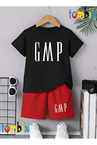 tombix UygunModa GMP ŠARAFIRANA MAJICA I KRATKE HLAČE DJEČJI SET