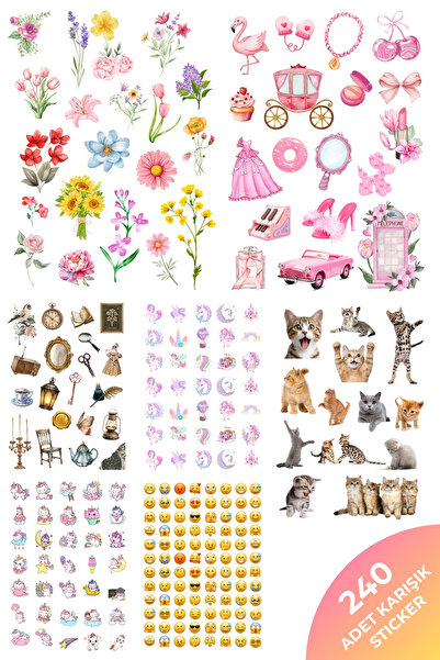Bimotif Karışık eğlenceli sticker, 1 Sayfa