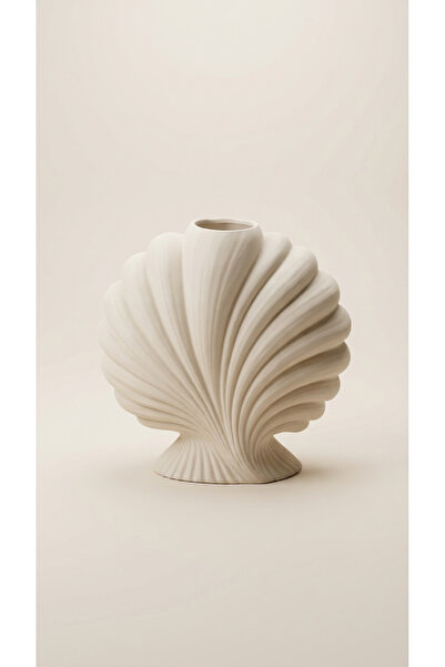 Bonolupo Dekoratif İstiridye Vazo - Deniz Temalı Modern Scallop Shell Vazo (1...