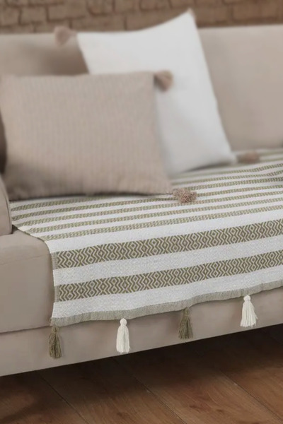 Lux Touch Κάλυμμα καναπέ Liva Beige - 115 x 200 cm, Pompom, Κάλυμμα καναπέ-κρ...