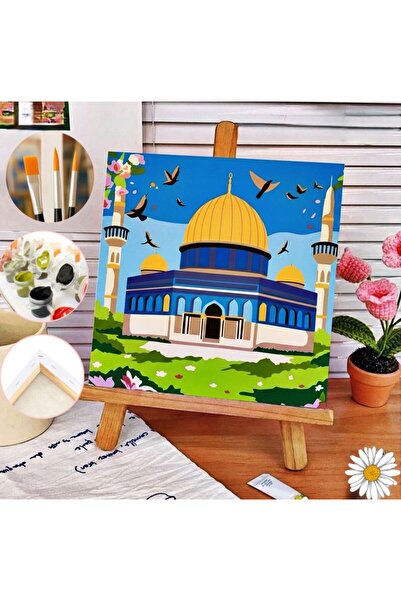 TT ART Sayılarla Boyama 20X20 cm Ramazan Özel Tuval Seti Fırça Boya Dahil - A...