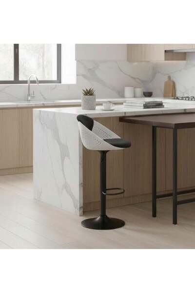 on home Premium Leather Bar Chair - Black
