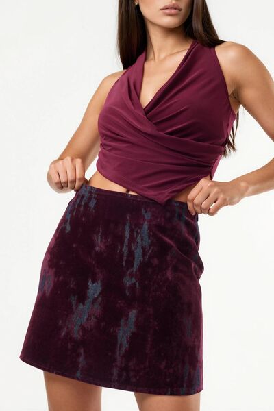 Hiccup Μίνι φούστα με αφηρημένα σχέδια και υφή QU STYLE