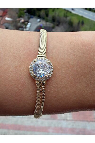 VEGALUXE Çelik İtalyan Taşlı Bileklik 14 K Kararma Yapmaz.21 CM