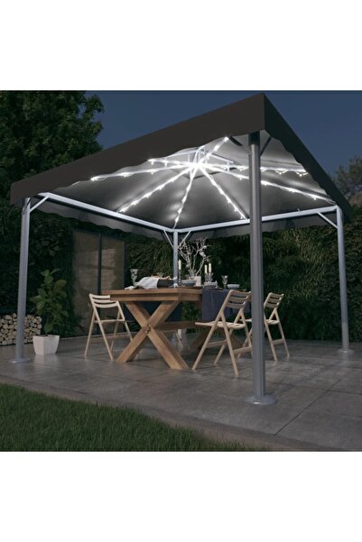 Concept Pavilion cu șiruri de lumini LED, antracit, 300x300cm aluminiu