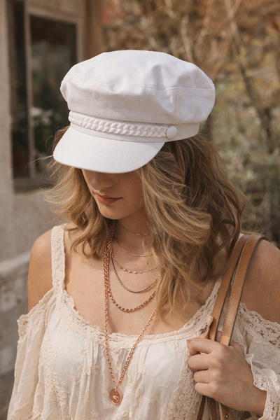 Külah Γυναικείο Καπέλο Captain Summer Baker Boy Cap - Λευκό