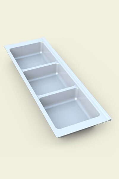 tify Συρτάρι κουζίνας με θήκη για κουτάλια, λευκό τριών τμημάτων 16cm X 48cm