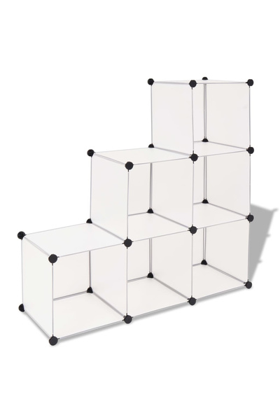 Concept Dulap de depozitare tip cub, 6 compartimente, alb