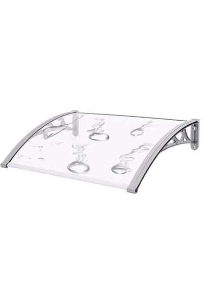 Mercaton Copertină din policarbonat de 5 mm, 850 g/m și aluminiu, gri, 140x70...