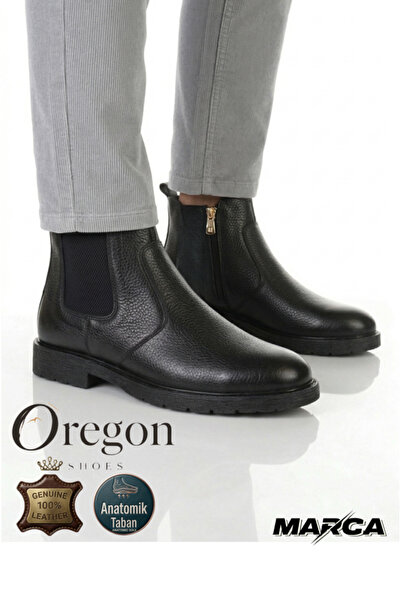 Oregon Shoes ®   I 101 تشيلسي حذاء كاجوال بسحّاب مطاطي أسود 100% من الجلد الط...