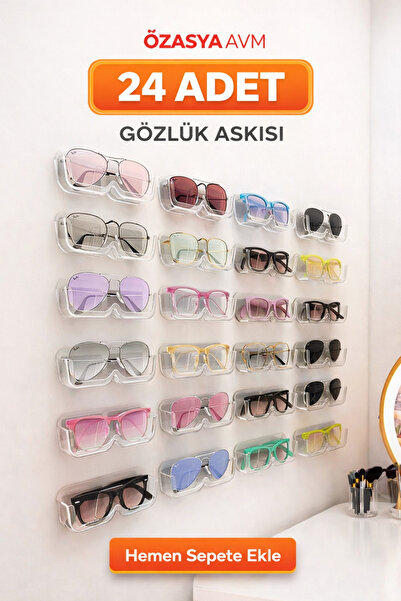 24PCS Glasses Organizer Shelf TRANSPARENT SET